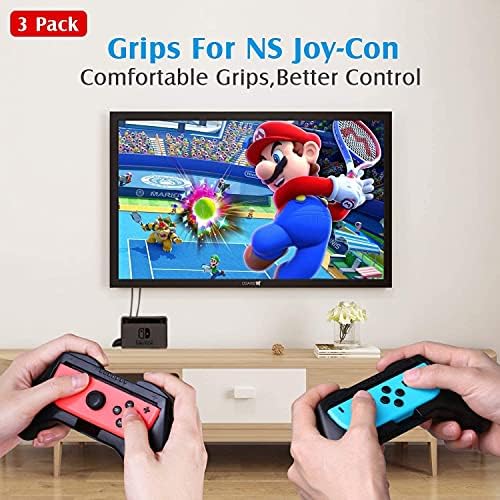 HEYSTOP Grip Съвместими с Nintendo Switch/Switch OLED Joy Против Grip, 3 пакета (и)Износоустойчива Гейм Контролер Дръжка
