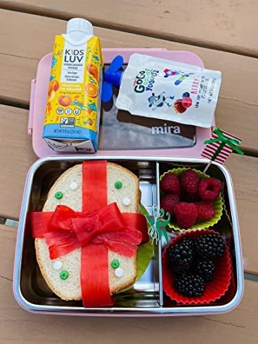 Mira 18/8 Stainless Steel Bento Lunch Box with Divider for Sandwich and Sides - Хранително-контейнер за деца или възрастни - Подходящи за обяд-бокс и раница, Хавайски син