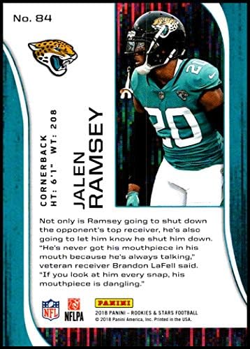 2018 Новобранци and Stars Football 84 Jalen Ramsey Джаксънвил Jaguars Официалната търговска картичка NFL Производство