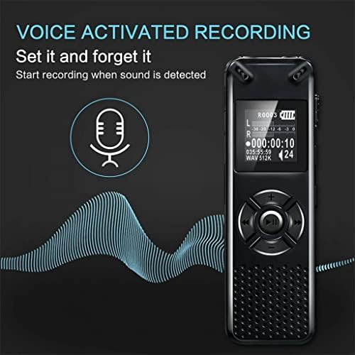 CUJUX Професионален глас активен цифров аудио рекордер Запис на диктофон WAV MP3 плейър (цвят : както е показано, размер