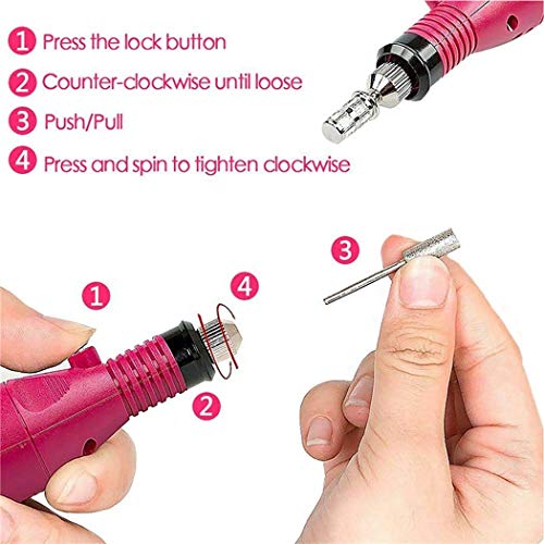 Комплект За нокти, Преносим UV-Led Лампа, Преносима Електрическа Бормашина За Нокти и Набор от Инструменти За Дизайн на