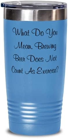 Пивоварната бирена чаша 20 грама синьо-Какво искаш да кажеш, бира бира не се счита за упражнение?