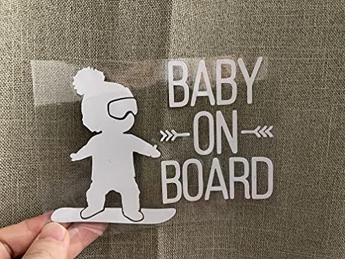 CM Wealth 2pcs Baby On Board Sticker + See Thru Sign | Baby in Car Decal Светлоотразителни Silverlight | Best Safety Signs Set - Здрав и издръжлив лепило (за сняг+Seethru)