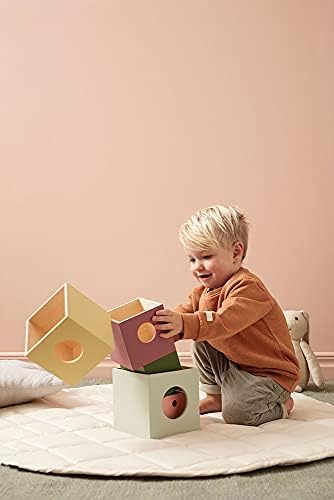 Kids Concept - Дървени кубчета 5 парчета Edvin Играчки за подреждане и напасване, Пъстри (1000451)