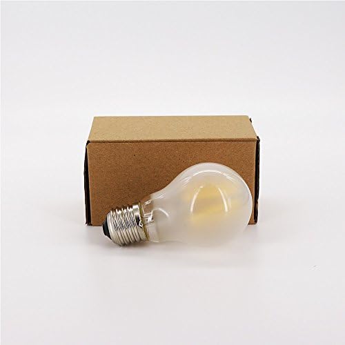 Bulbright 6 PACK LED Лампа с нажежаема жичка A19, Затемняемая Led лампа 8W, Матирана със стъклен капак, на основата на E26, Топъл бял 2700K, еквивалент 70W, 110-120VAC (8)