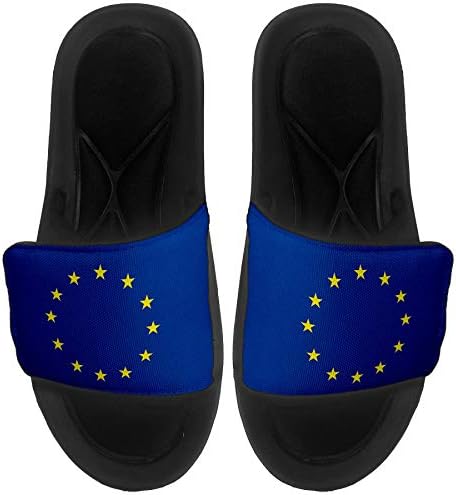 ExpressItBest Sushioned Slide-On Sandals/Пързалки за мъже, жени и младежи - на знамето на Европейския Съюз на ЕС - Знаме