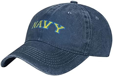 Бейзболна шапка на Военноморските сили на САЩ за Мъже Черна Класическа Проблемната Реколта Регулируема Шапка Промытая