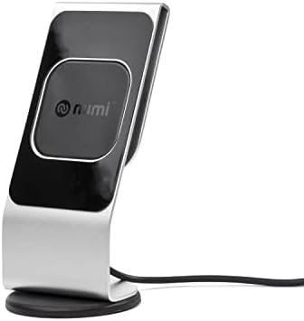 Numi Qi Wireless Charging Power Stand - 10 W Бързо зареждане с лепкава подложка за задържане и преглед на телефона (черно)