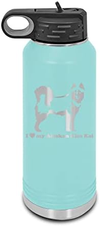 I Love My Аляска Klee Kai Laser Graved Water Bottle Customizable Polar Camel Stainless Steel Many Colors Sizes with Straw