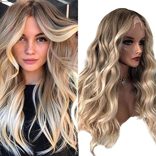 Sunny Body Hair Wave Pre Plucked Lace Front Перука for Women 9A Brasilian Human Hair Balayage Light Brown Fading to Platinum