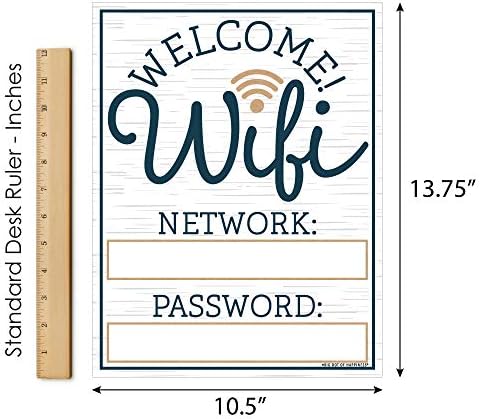 Big Dot of Happiness Wifi Password Sign - Бизнес и домашни декорации - Отпечатани на здрава пластмаса материал - 10.5
