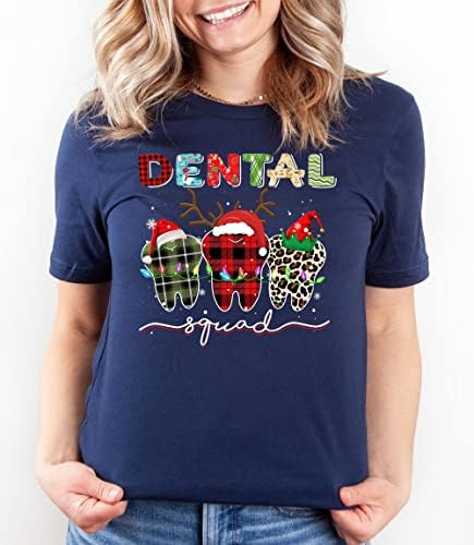 Стоматологичен Dentist Смешни Teeth Леопард Buffalos Plaid Коледа Стоматологичен Squad Shirt