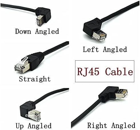 Съединители P Side Angled L Shape RJ-45 Patch Cord Shape Ethernet CAT5 LAN Кабел Gigabit CAT6 Elbow UT-017 - (Дължина на кабела: 3 m, цвят: ляво)