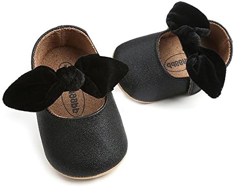 Antheron Baby Girls Mary Jane Flats with Bowknot Non-Slip Toddler First Walkers Princess Dress Shoes