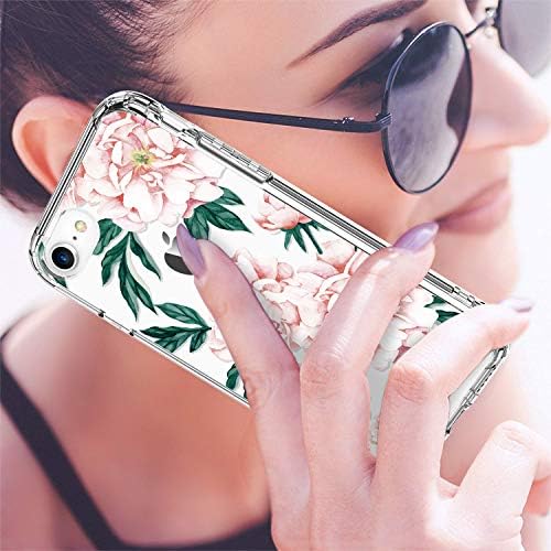LUHOURI iPhone SE 2020 Case,iPhone 8 Case,iPhone 7 Case with Screen Protector,with Clear Сладко Blooming Floral Flower