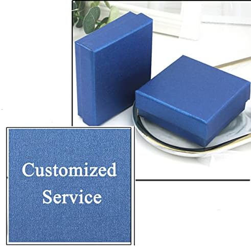 Hsumonre Custom Jewelry Storage Boxes Blue Kraft Jewelry Gift Box 2.7 x 2.7 x 0.6 in