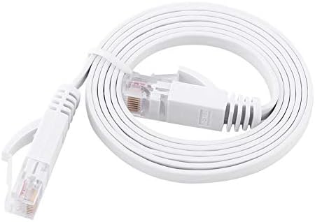 Yoidesu 1000M CAT6 Ethernet Мрежов Кабел Плосък Интернет Мрежа LAN Patch-Въжета с UTP Пач RJ-45 за Рутер, Модем, Бяла