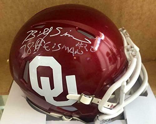 Billy the Sims Oklahoma Sooners 78 Heisman Signed Riddell Mini Helmet W/coa - Autographed College Mini Helmets