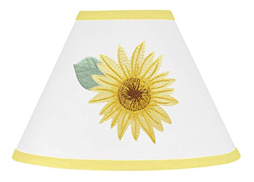 Sweet Jojo Designs Жълт, Зелен и Бял Слънчоглед Boho Цветен Лампион - Farmhouse Watercolor Flower