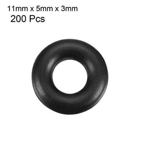 уплътнителни пръстени нитриловой гума uxcell, ширина 11 mm OD 5mm ID 3mm, Metric уплътнение за запечатване Buna-N, опаковка