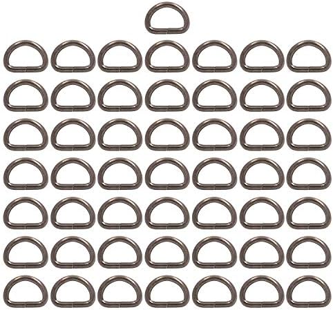 BIKICOCO Metal D-Rings Buckle, 5/8 Inch Non-Welded for Ципи Sewing DIY - Gunmetal - Pack of 50