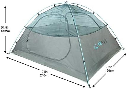 FE Active 4 Person Tent - Four Season 3-4 Man with 3000mm Waterproof Rip-Stop, Full Rainfly, Aluminum Poles Adult Tent