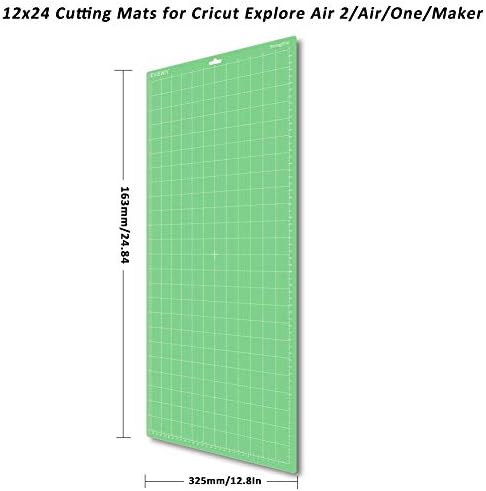 EVISWIY 4БР 12x24 Mats for Cricut Explore 2 Air/Air/One/Maker with 5 PCS Blades StandardGrip/LightGrip/StrongGrip/FrabricGrip