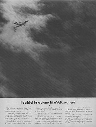 Реклама в списанието: 1968 Volkswagen Beetle, самолет Боб Лэдда с двигател VW,Това е птица. Това Е Самолет. Това ЕФолксваген?