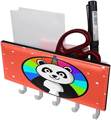 Panda Pandacorn Unicorn Key and Mail Holder for Walls - Закачалка за ключове с Пощенски Организатора и 5 Куки, Залепваща