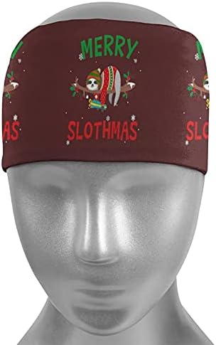 Весела Slothmas Коледа Мързел Headband Пот Hair Band for Sports, Running Yoga Exercise Баскетбол, Колоездене, Футбол,