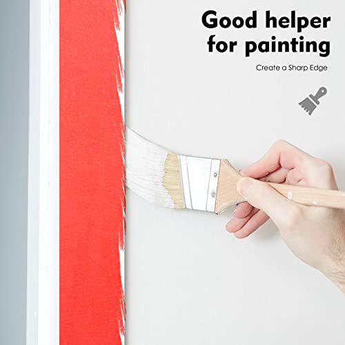 KIWIHUB Painter's Tape, 1(25 mm) x 60 ярда (общо 120 ярда), 2 ролка - Червена Малярная и малярная лента - Multi Surface Use - 14 Day Clean Release Trim Edge Finishing Лента