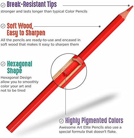 Професионални Цветни Моливи за деца, Цветни Моливи за възрастни и 48 БР Възрастни Цветни Моливи Предварително Заточени