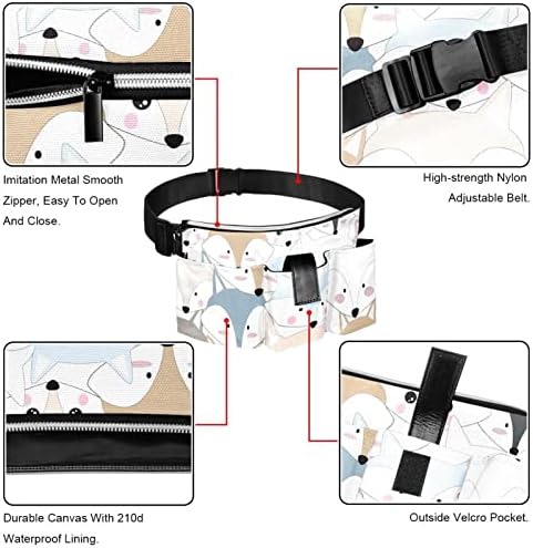 Комикси Cartoon Foxes Head Pattern Pocket Organizer Attachment for Tool Belt | Здрав и Компактен държачът