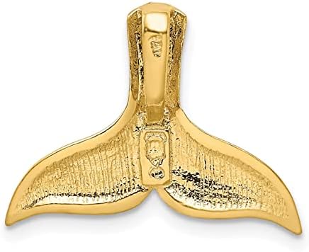 Жълто злато 14К Твърдо Почищенное Четка Завърши Отсечката Диаманта Шкентель Приплъзване на Опашката на Кит
