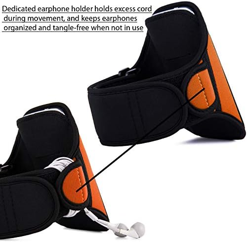 Слушалки и Оранжево Пот-Доказателство за Упражнения, Мобилен Телефон Тренировка Превръзка от неопрен за HTC Болт, 10,