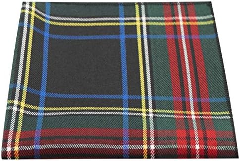 Традиционен Тъмно Зелено и Черно Шотландски Pocket Square, Носна кърпа, Клетка, Каре