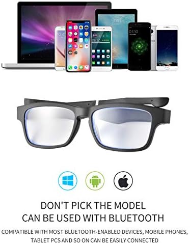 Смарт Bluetooth Аудио Очила Късогледство Анти-Blu-Ray Отговарят На Повиквания, Слушане на Музика Мода Открит Шофиране Езда Леки и Удобни Очила,Синьо