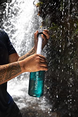 LifeStraw Go Water Filter Bottle with 2-Stage Integrated Filter Straw for Hiking, Туризъм, and Travel