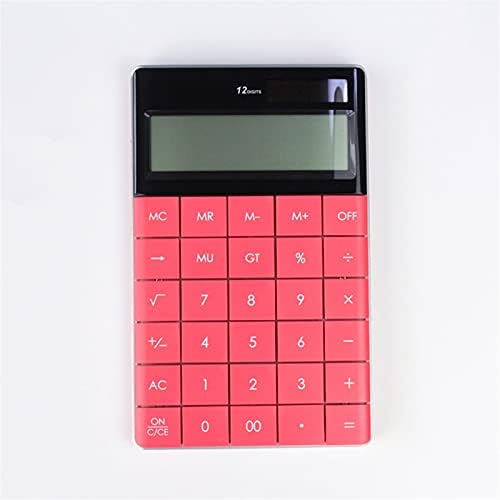WCN Calculators Basic Калкулатор: Office and Home Style Калкулатор – 12-Digit – Educational - Подходяща за училище и Destop-use Calculator (Цвят : червен)