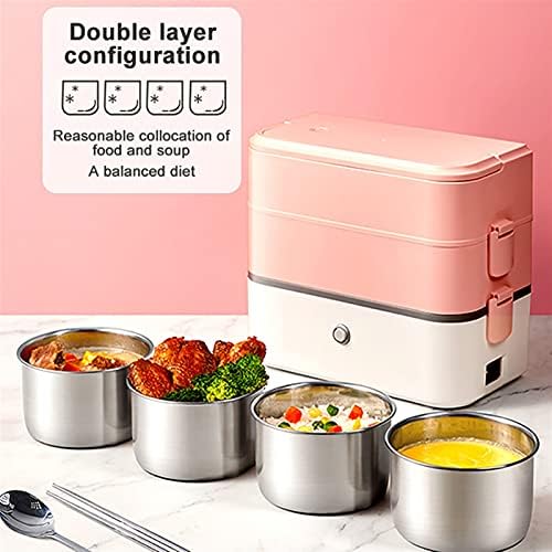WPHGS Electric Lunch Box 2Л Food Warmer Portable Rice Cooker 1/2 Layers Lunch Box 220V - Преносим топло за хранене от