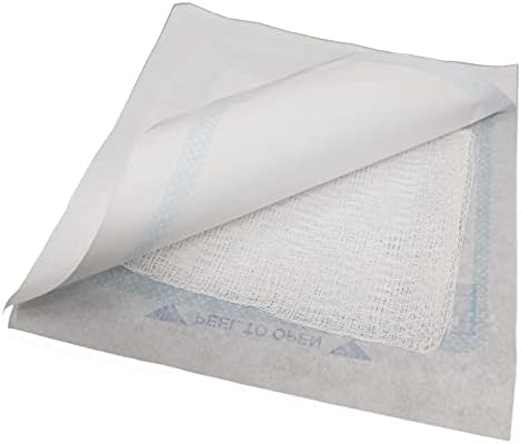 Стерилна марля подложки, 12-слойни [2'x2' Опаковка от 100] Высокоабсорбирующий памук за превръзки на рани Опаковка - Индивидуално