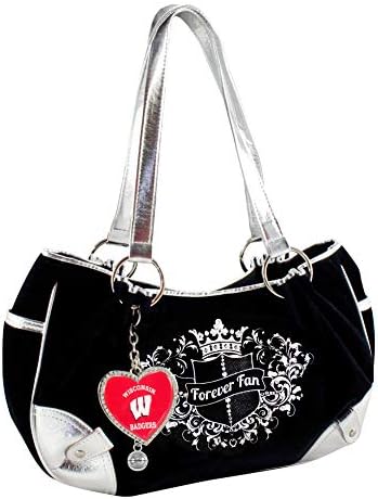 Littlearth Women ' s NCAA Wisconsin Badgers Sport Luxe Фен Hobo Bag, Един размер, Черен