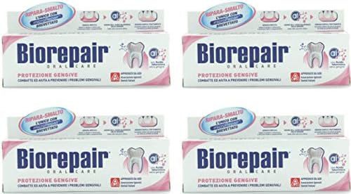 Biorepair: паста за зъби Protezione Gengive (защита на венците) с микрорецептурой * 2,5 течни унции (75 мл) Тръба (опаковка от 4 броя) * [ Италиански внос ]