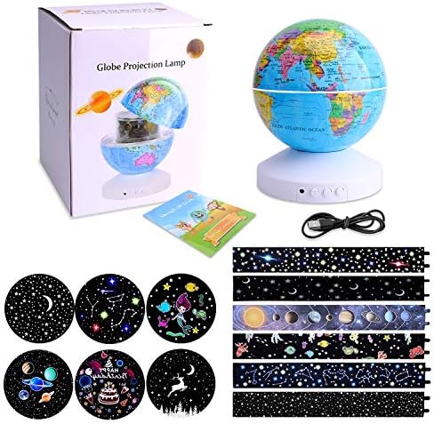 LOVE·FEEL Night Light for Kids, Детски Night Light, Star Night Light, Star Projector 360 Degree Rotation - 3 LED Bulbs 6 Light Color Changing with USB Кабел, Romantic Gifts for Men Women Children