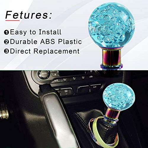 Кръгла Химикалка Дръжка на скоростния Crystal Transparent Bubble Light Blue Gear Shifter е Подходящ за Повечето Автоматични,