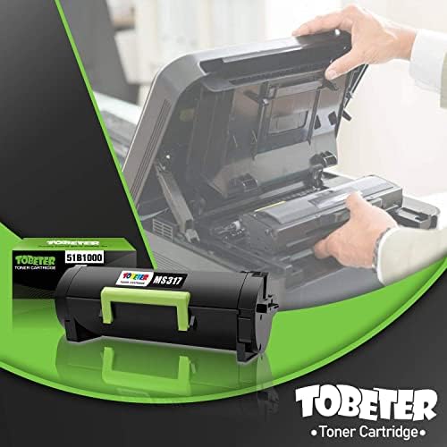 ToBeter Рециклирана тонер касета Заместител на Lexmark 51B1000 за MS317 MS417 MS517 MS617 MX317 MX417 MX517 MX617 Принтер