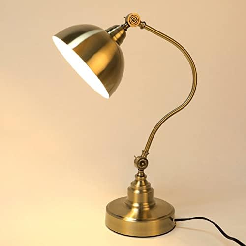 GXDHOME Настолни Лампи LED Латунная Настолна Лампа Гъвкава Ръка Въртяща Лампа Грижа За Очите Изкуството малка странична