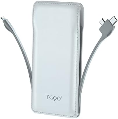 Портативно Зарядно Устройство с Вграден Кабел, TG90° 10000 ма Power Bank е Преносимо Зарядно Устройство Тип C C USB за Мобилен Телефон Тънък, Тънък, Лек Пътуване Малка 5 В Резерв