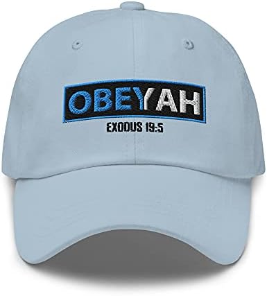 Obey Дий ObeyYah Бродирани Папина Шапка Еврейски Корени Движение На Яхве Облекло Подарък