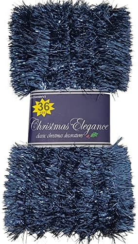 Коледна Елегантност 36 МЕТРА Венец Класически Орнаменти Закрит и Открит (тъмно синьо и сребристо)